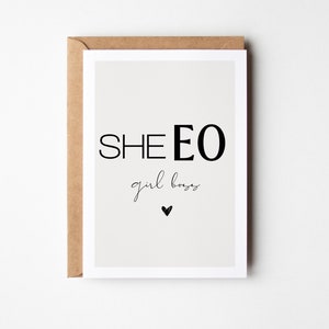 Boss Gift She EO Card, Girl Boss, Boss Birthday, Cadeau pour les femmes entrepreneurs, Boss Adieu retraite, Démarrage d’une entreprise