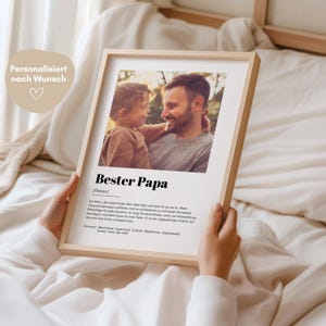 Póster personalizado regalo papá con foto DIN A4 y A3, Día del Padre, Regalo cumpleaños papá, Regalo día del padre Póster papá personalizado