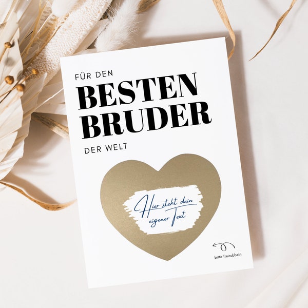 loulala® Rubbelkarten zum selber beschriften, Geschenk für Bruder, Gutschein für Bruder, Männergeschenk, inkl. Briefumschlag