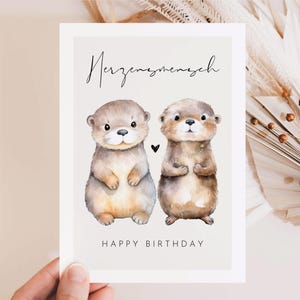 Süße Geburtstagskarte Herzensmensch Happy Birthday Karte, Otter Karte zum Geburtstag, Happy Birthday Karte für den Lieblingsmensch Hej.Otti®