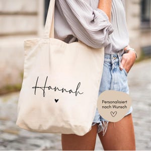 Personalisierte Jutetasche mit Namen, Stoffbeutel, JGA, Geschenk beste Freundin, personalisiertes Geschenk mit Name,  Beutel Tasche -loulala