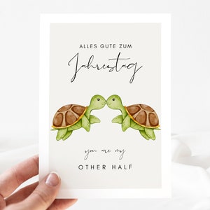 Nutria de regalo de aniversario, regalo de aniversario, regalo de aniversario de marido esposa, regalo de aniversario para él, tarjeta de tortuga A6 -loulala®