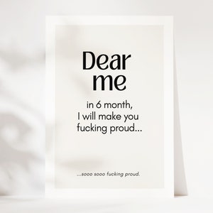 Cartolina motivazionale A6 - "Caro me in 6 mesi" - Carta motivazionale, regalo di amor proprio, affermazione positiva, motivazione personale