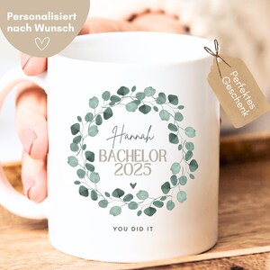 Bachelor Geschenk, Bachelor Tasse personalisiert mit Namen, Bachelor bestanden Geschenk, Bachelor 2025 Abschluss Tasse, Bachelor Tasse