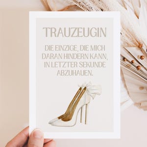 Trauzeugin Geschenk, Trauzeugin Geburtstag, Lustige Karte für die Trauzeugin, Lustiger Spruch Trauzeugin Postkarte DIN A6, Trauzeugin Karte