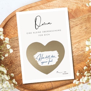 Oma Geschenk personalisierte Geburtstagskarte, Oma Rubbelkarten zum selber beschriften, Oma Karte I Geschenk für Oma, Oma Geburtstag