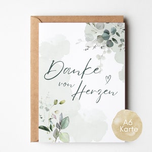 Danke sagen | Postkarte "Danke von Herzen" | Danke-Karte | Geschenk Danksagung | Wertschätzung ausdrücken -   inkl. Kuvert nach Wunsch