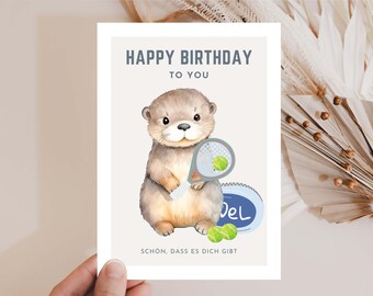 Hej.Otti® Birthday Card Padel, Card for Padel Players, Gift for Padel Fan, Padel Gift, Happy Birthday Padel Tennis