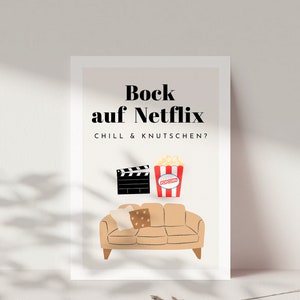 Carte postale drôle Netflix et chill, temps pour deux bons, soirée en amoureux, cadeau pour partenaire, demander un rendez-vous de manière amusante