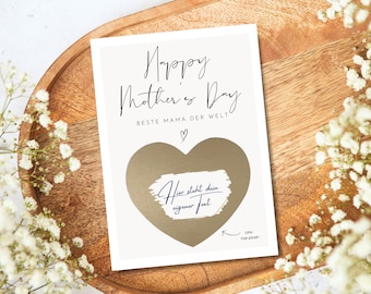 Mother's Day gift, personalized Mother's Day gift as a scratch card to write on yourself, Mother's Day, Mother's Day gift, Mom's gift
