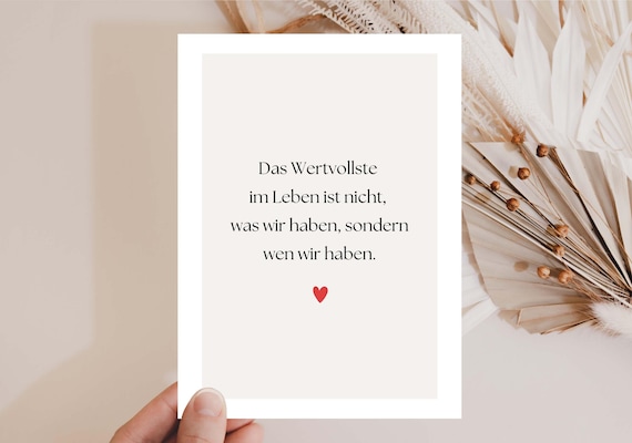 loulala® Freundschaftskarte Das Wertvollste im Leben, Geschenk beste Freundin, Herzensmensch Karte, liebevolle Karte, Spruchkarte Liebe