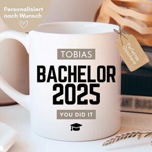 loulala® Bachelor 2025 Geschenk you did it, Bachelor bestanden, Bachelor Geschenk personalisiert, Bachelor Tasse, Bachelor Geschenk Mann