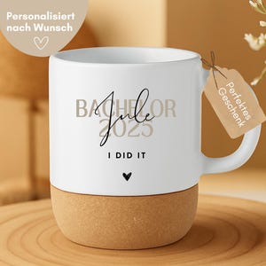 Bachelor Geschenk, Bachelor Tasse personalisiert mit Namen, Bachelor bestanden Geschenk, Bachelor Abschluss Tasse