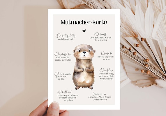 Hej.Otti Mutmacher Karte, Motivation Karte, Aufmunterung Geschenk, Karte für Freundin, Du schaffst das Karte, Selbstliebe Karte, Trost Karte