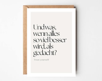Encouragement postcard, encouragement gift, consolation card, encouragement, new beginning, new paths, proud of you, farewell, you can do it