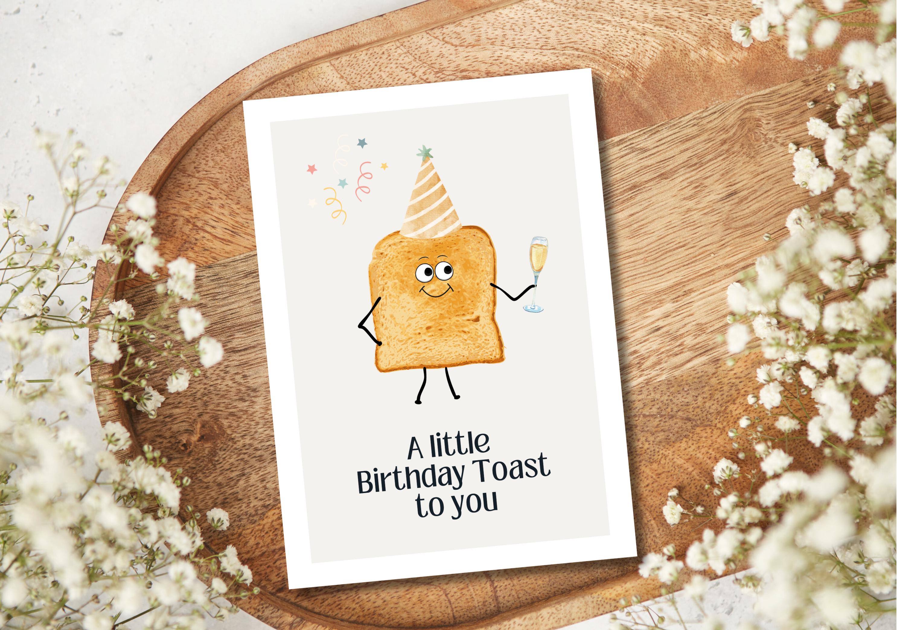 Biglietto Di Auguri Umoristico 'Happy Birthday You Old Tart' A Forma Di Toast - 12x17 Cm Con Busta - Design Britannico Brainbox Candy