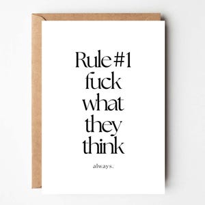 Cadeau encourageant, carte d'autonomisation, citation sur l'amour de soi, Fuck what they think, encouragement, carte postale de motivation, femmes fortes - loulala®