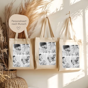 loulala® Mom gift personalized with pictures cotton jute bag, mom birthday, Mother&#39;s Day, mom gift mother, Mother&#39;s Day gift
