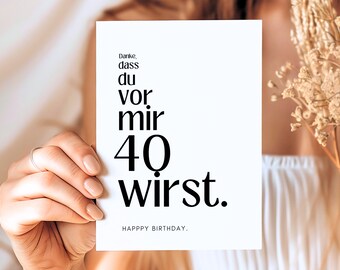 40th birthday postcard, funny birthday card for 40th birthday, 40th birthday woman and man, greeting card for 40, birthday gift 40