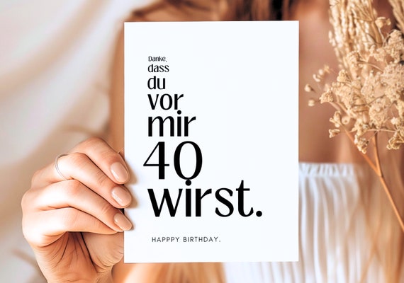 40 Geburtstag Postkarte, lustige Geburtstagskarte zum 40. Geburtstag, 40 Geburtstag Frau und Mann, Grusskarte zum 40, Geburtstagsgeschenk 40