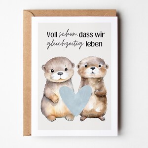 Postkarte Voll schön, dass wir gleichzeitig leben, Beste Freundin Geschenk, Karte mit Spruch, Geschenk Freundin, Geschenk Lieblingsmensch