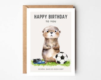 Hej.Otti® Birthday card football, card for football player, gift for football fan, football gift, birthday card boy football