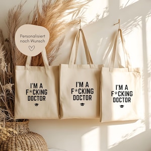 loulala® Doctor Graduation Gift Jute Bag with Print, Doctorate, Doctor Gift, Promotion, Doctorate Passed, Doctoral Thesis Completion