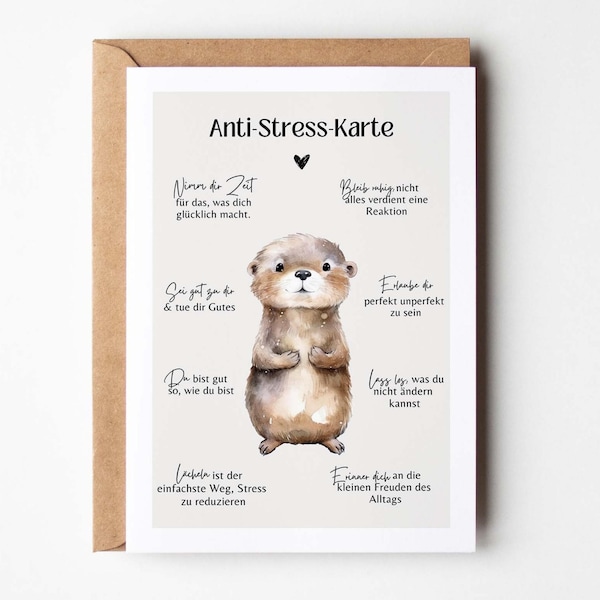 Anti-stress card, gift for girlfriend, encouraging gift, encouraging card, colleague gift, girlfriend gift, encouraging mindset