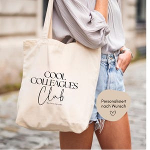 loulala® colleague gift jute bag &quot;Cool Colleagues Club&quot;, colleague birthday gift, colleague thank you, colleague farewell