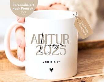 Abitur gift, Abitur gift personalized, Abitur mug you did it, gift for the Abitur 2025 with personal desired name