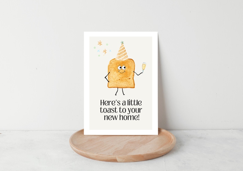 loulala® Funny housewarming card, moving card gift, new home card, congratulations new home card, funny housewarming card "a little toast" image 7