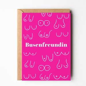 Beste Freundin Geschenk, Grußkarte beste Freundin, Busenfreundin Postkarte DIN A6, Geburtstagskarte für die Beste Freundin