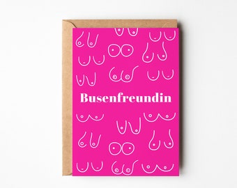 Beste Freundin Geschenk, Grußkarte beste Freundin, Busenfreundin Postkarte DIN A6, Geburtstagskarte für die Beste Freundin