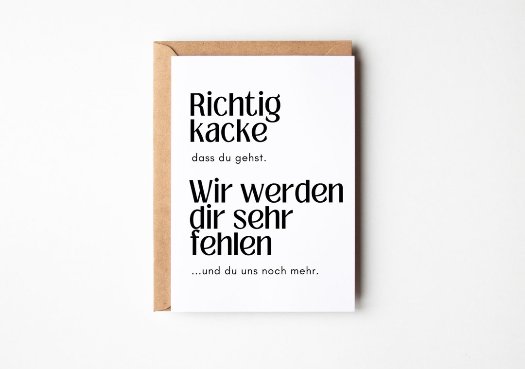 Lustige Abschiedskarte für Kollegen, Abschiedsgeschenk Kollegen