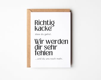 Funny farewell card for colleagues, farewell gift colleagues, job change gift, retirement card, pension card as desired including envelope