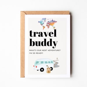 Ansichtkaart voor reizigers, wereldreis, bon Voyage-kaart, afscheidscadeau voor reizigers, reizen, reiskaart om cadeau te geven