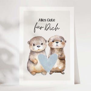 Alles Gute für dich süße Otter Karte , Abschiedsgeschenk, Abschied Karte, Geburtstagskarte, Happy Birthday Karte, Abschiedskarte - Hej.Otti®