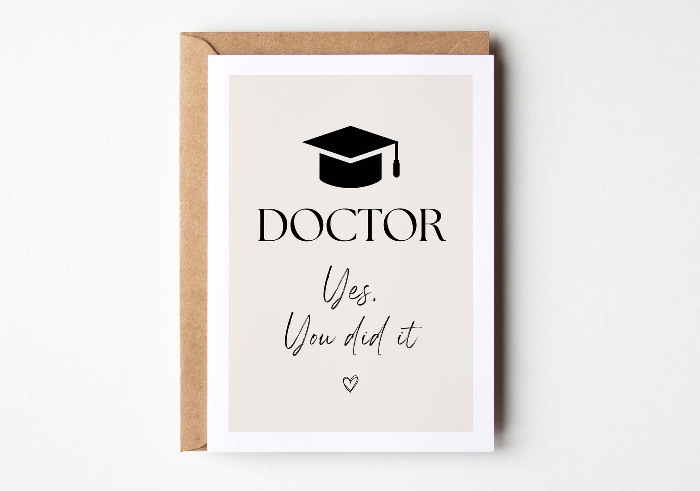 Doctor graduation gift, doctorate, doctor gift, promotion, doctor passed card, doctoral thesis completion, doctor card
