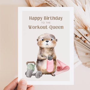 Fitness Liebhaber Geburtstagskarte, Geburtstagskarte für Mädchen, Trainingskarte  Fitnessstudio Karte, Workout Kart, Sportler Geschenk