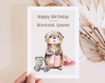 Fitness lover birthday card, birthday card for girls, training card, gym card, workout kart, athlete gift