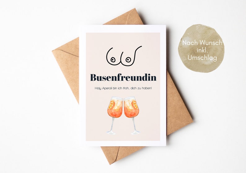 Beste Freundin Geschenk, Grußkarte beste Freundin, Busenfreundin Postkarte DIN A6 Bild 4