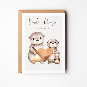 Bonita postal de nutria para bisabuelo, regalo para bisabuelo, serás bisabuelo, cumpleaños para bisabuelo, tarjeta de felicitación para bisabuelo, regalo para bisabuelo - Postal A6