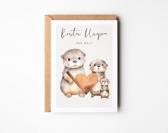 Schattig overgrootvader Otter briefkaart, overgrootvader cadeau, je zult overgrootvader zijn, overgrootvader verjaardag, overgrootvader wenskaart, overgrootvader cadeau - briefkaart A6