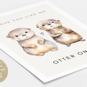 Otter Liebeskarte mit Spruch, Otter Geschenk, Geschenk für Partner Valentinstag Karte, Valentinstag Geschenk, Ich liebe dich Karte Bild 6