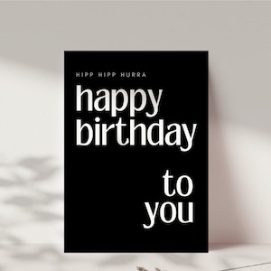 Cartão de aniversário retrô em estilo moderno, cartão de feliz aniversário, cartão de aniversário para homens e mulheres, cartão postal DINA6