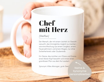 loulala® Gepersonaliseerde baasmok met naam, baasmok met tekst, baascadeau, baasverjaardagscadeau voor de baas, baaskerstcadeau voor de baas, baasbedankje voor de baas