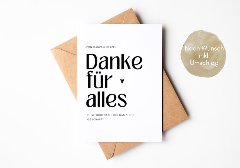 Danke sagen, Postkarte 