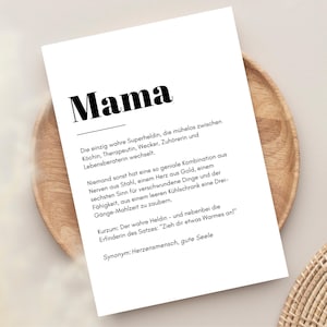 Mama Geschenk lustige Karte, Mama Geburtstag, Mama Geschenk Weihnachten, Mutter Definition, Muttertagskarte, Beste Mutter, Geburtstag Mama
