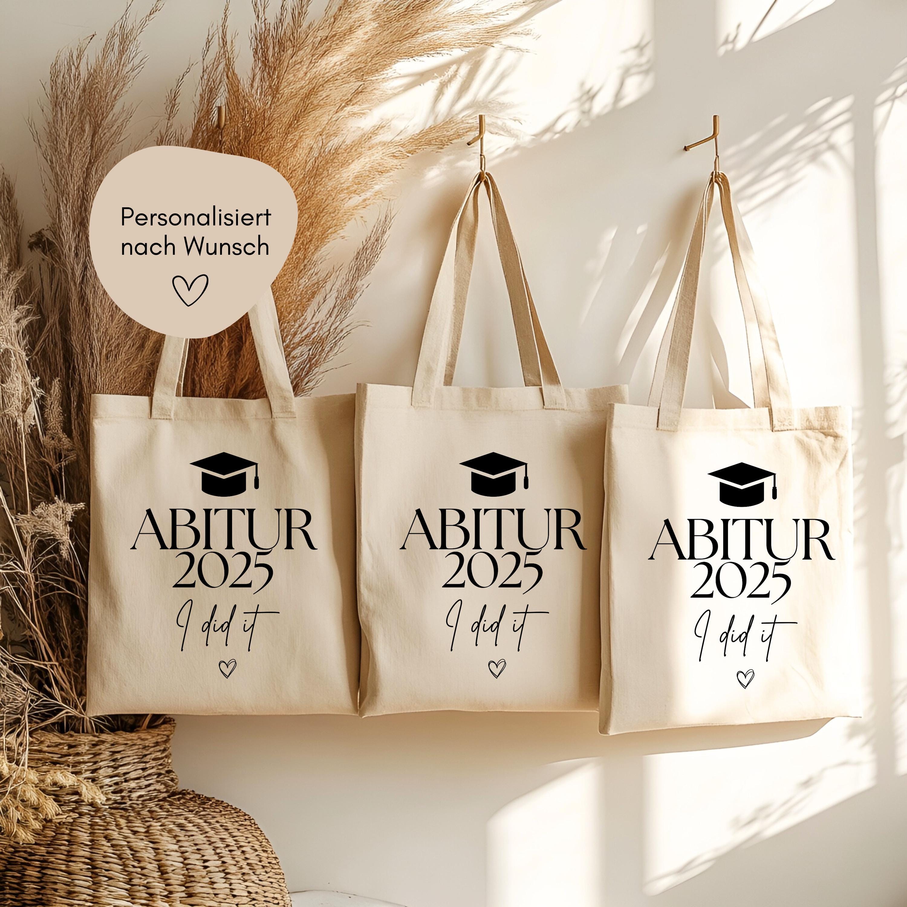 Abitur gift personalized jute bag, Abitur passed Abitur graduation, Abitur congratulations Abitur 2025, Abitur gift idea loulala®