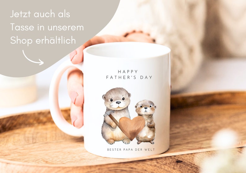 Vatertag Geschenk süße Otter Karte Bester Papa der Welt, Vatertagsgeschenk, Vatertag Karte, Vatertag Geschenkideen, Fathers day gift Bild 5